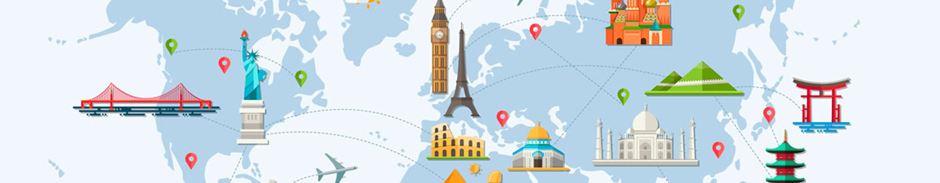 New York, San Francisco, Sídney, Bali, Singapore and Dubai