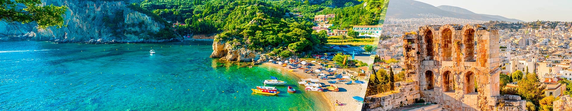 Athens and Corfu by plane and with rental car