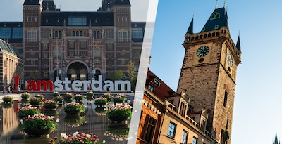 Prague and Amsterdam by plane Prague and Amsterdam by plane