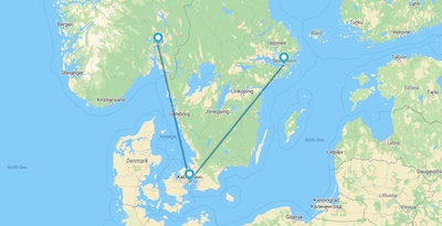 Stockholm, Copenhagen and Oslo by plane Stockholm, Copenhagen and Oslo by plane