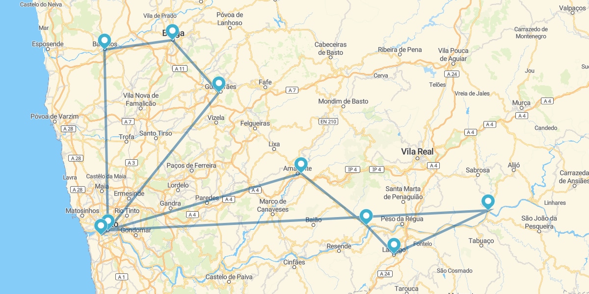 Route through the Minho Region and Douro Valley