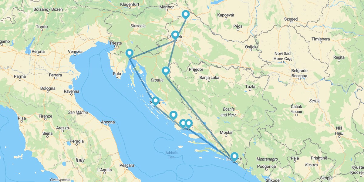 Route through the authentic Croatia