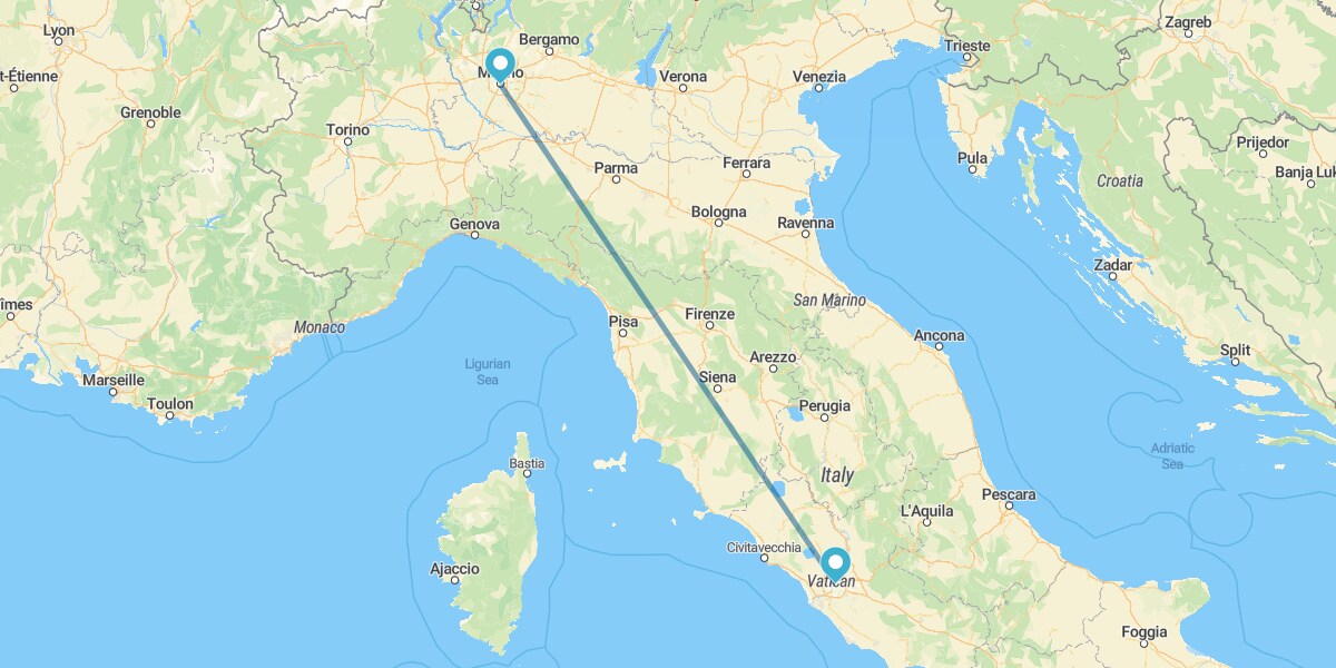 Rome and Milan by plane