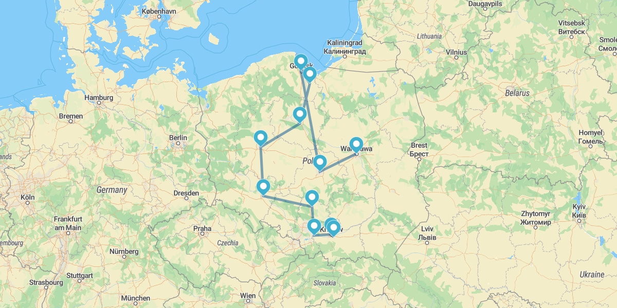 Polska Route from Warsaw to Krakow