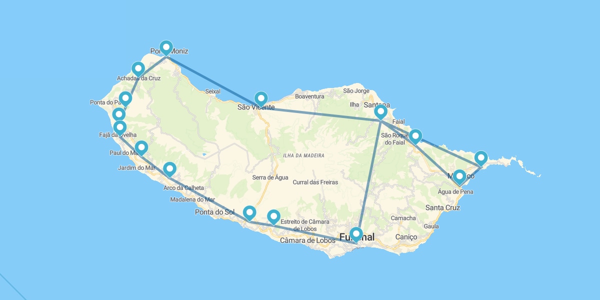 Route around the North, Porto Moniz and Funchal