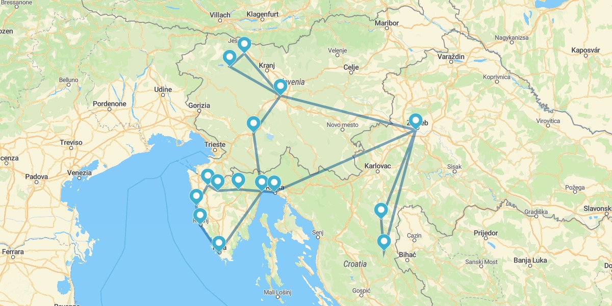 Slovenia, the Istrian Peninsula and Kvarner Bay Route