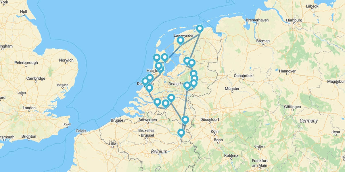 Route through the Lowlands (Nederlanden), a Kingdom to discover