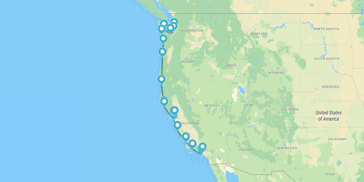 Pacific Coast Highway Route