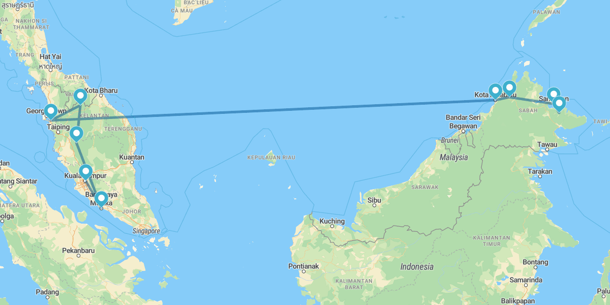 Mainland Malaysia and Borneo