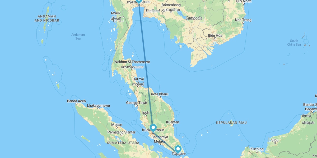 Bangkok, Kuala Lumpur and Singapore