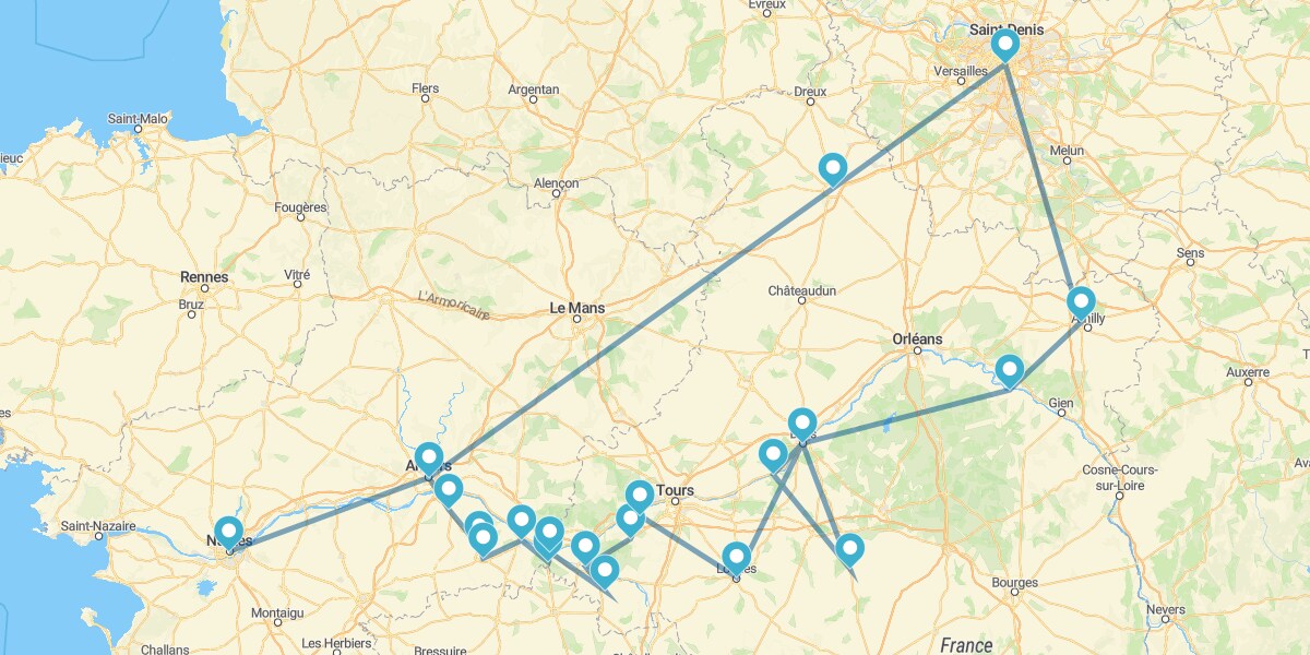 Route around the Royal Châteaux of the Loire Valley II