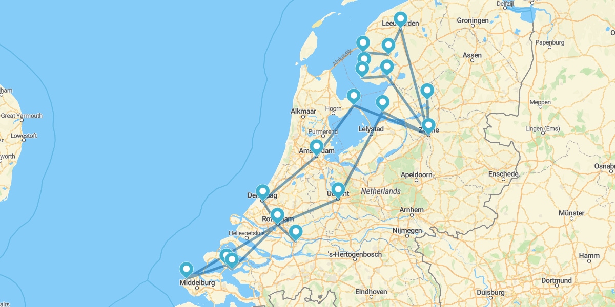 Route through Holland, the Land of Water