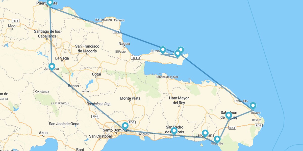 Route around the Paradise Island