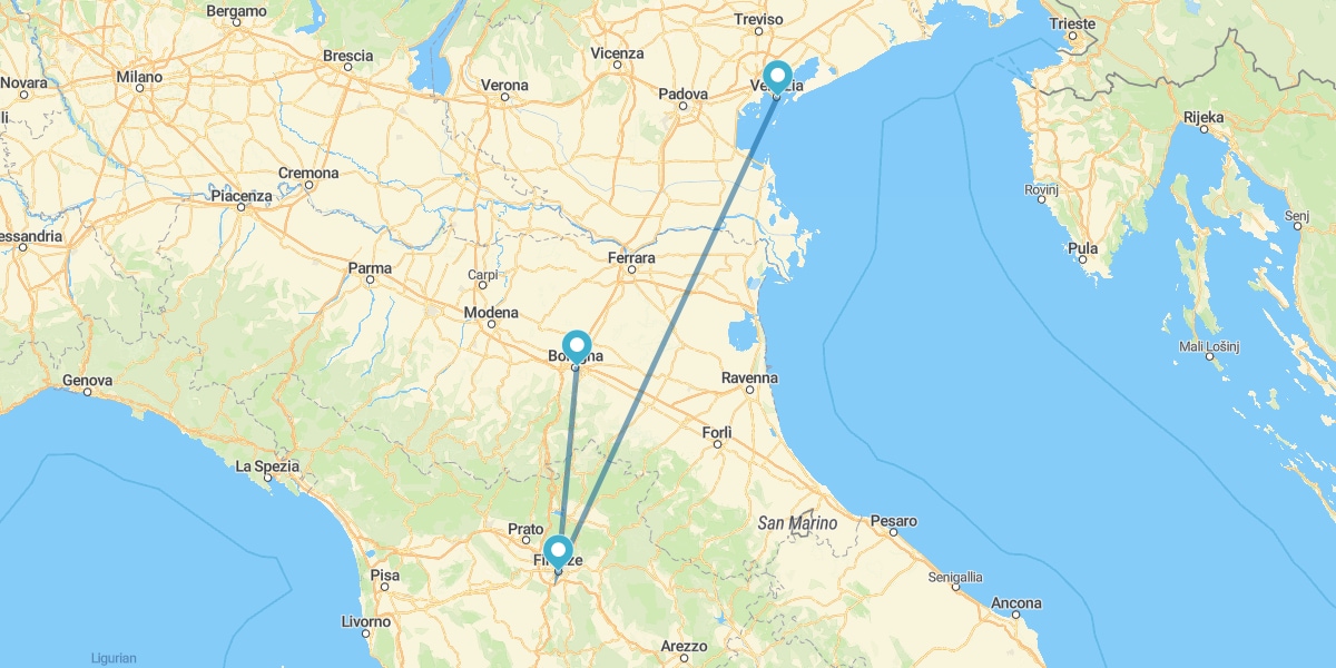 Bologna, Florence and Venice by train