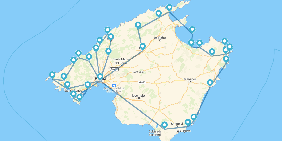 Route around the "Island of Calm"