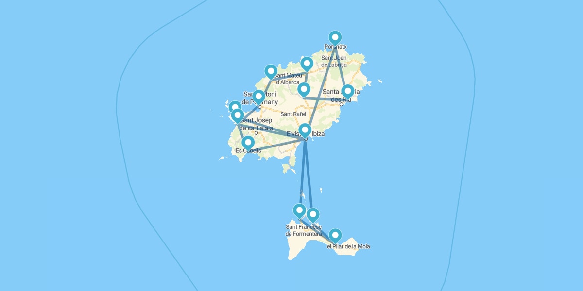 Route through the Pityusic Islands