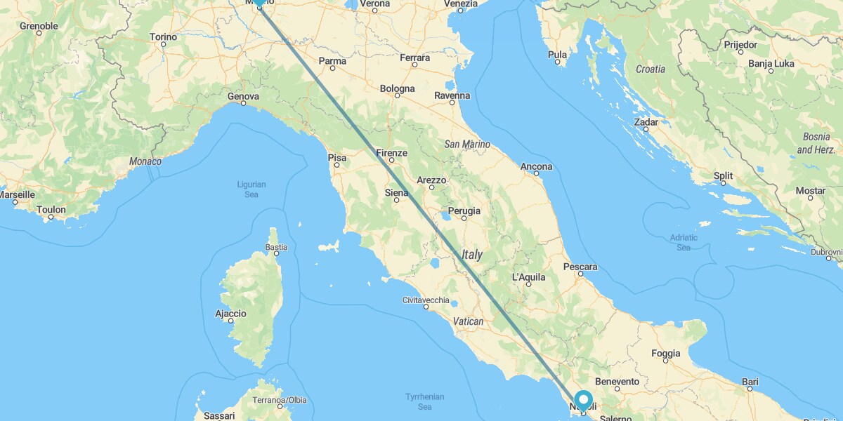 Milan and Naples by train