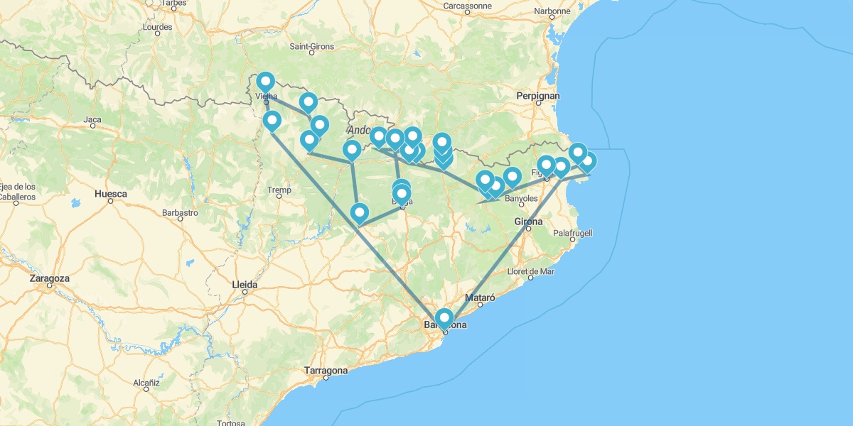 Route through the Catalan Pyrenees