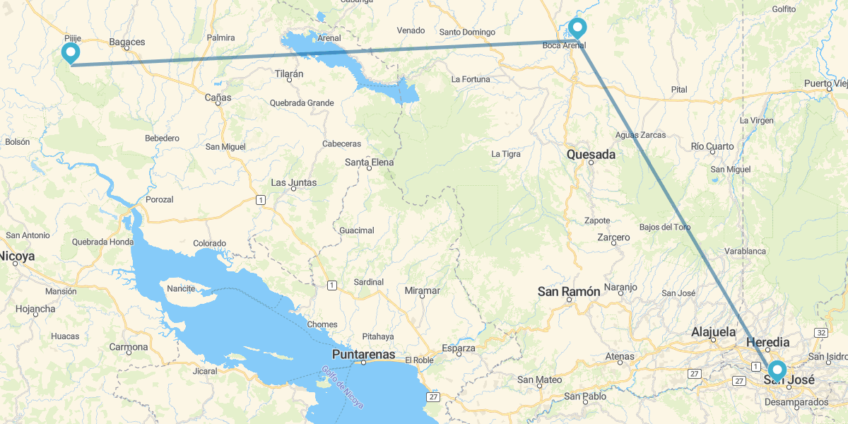 San José, Arenal and Guanacaste
