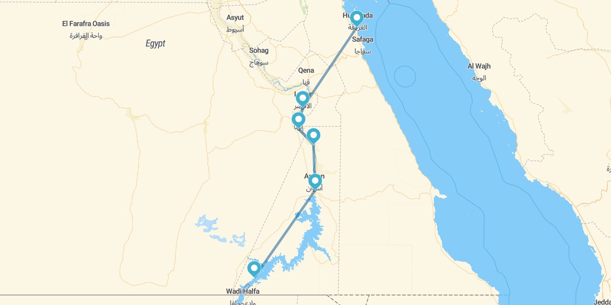 Hurghada and 7-night-Cruise