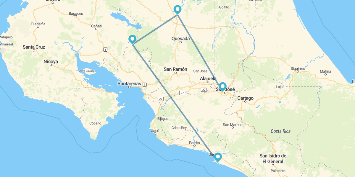San José, Arenal, Monteverde and Manuel Antonio