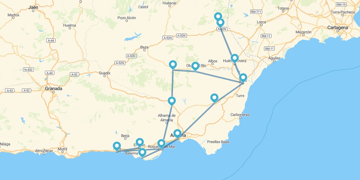 Route around Almería, land of contrasts