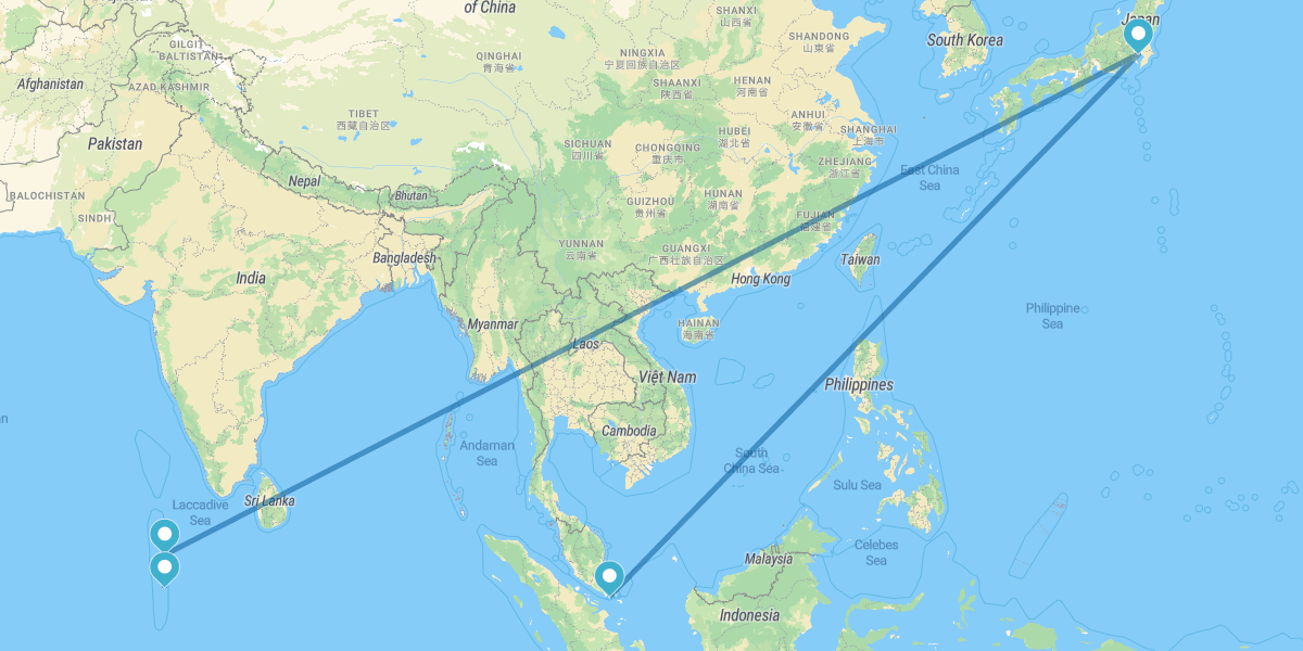 Singapore, Tokyo and Maldives