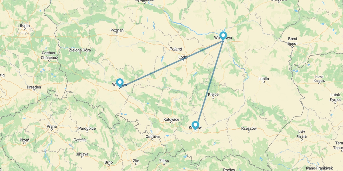 Krakow, Warsaw and Wroclaw