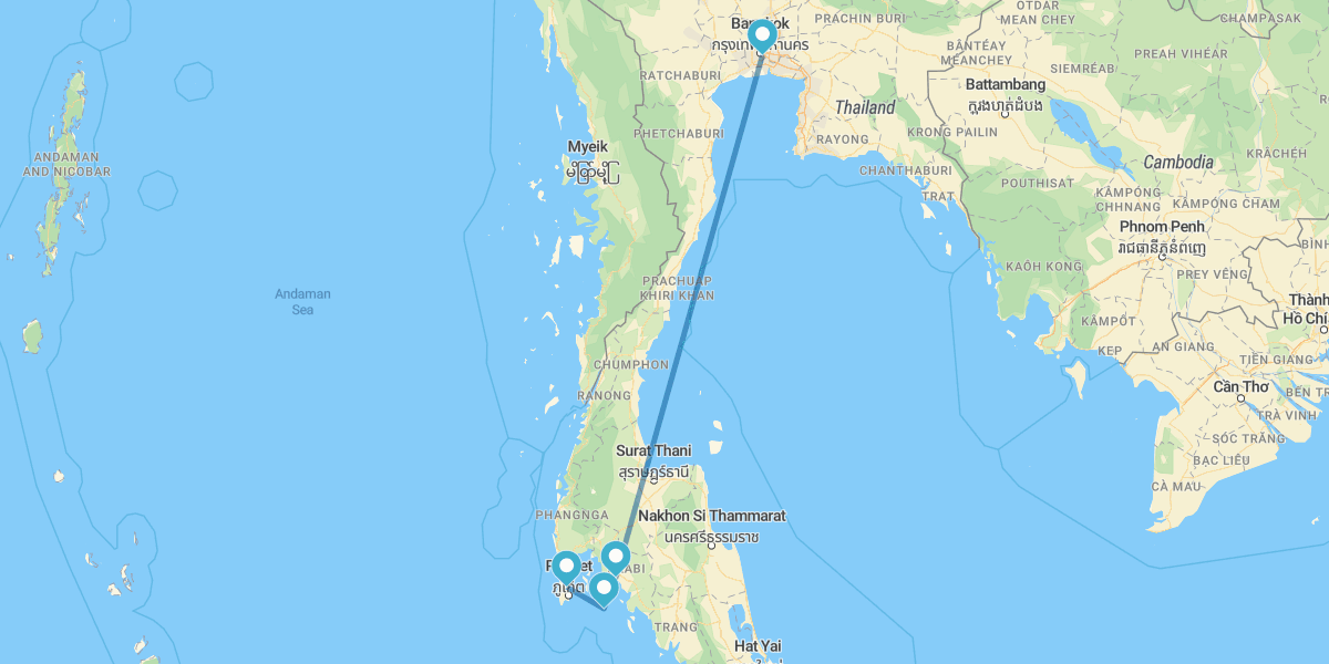 Phuket, Phi Phi, Krabi and Bangkok