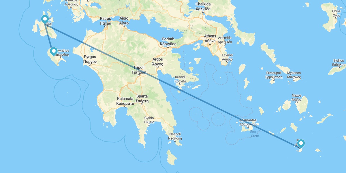 Santorini, Kefalonia and Zakynthos by plane