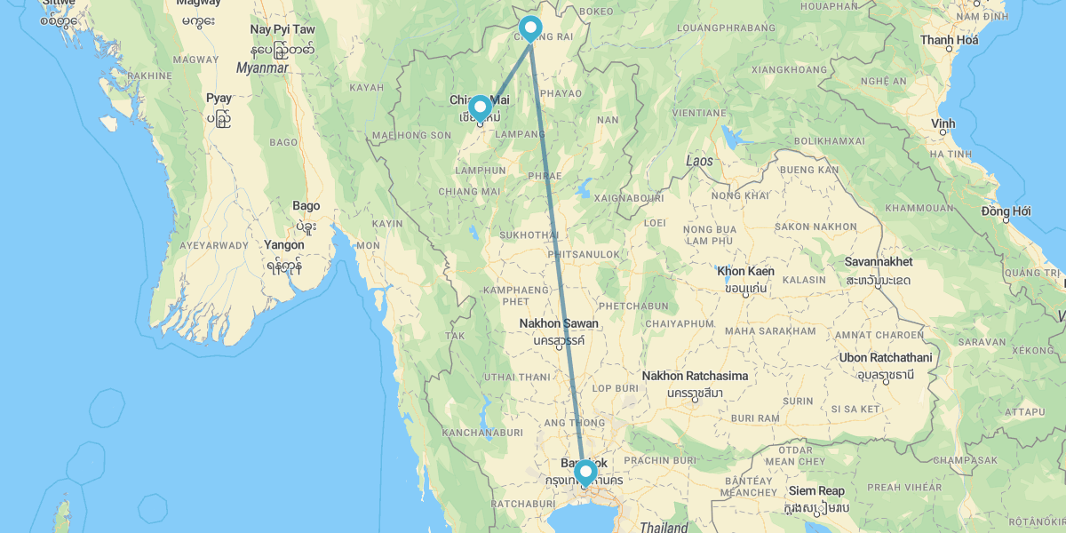 Bangkok, Chiang Rai and Chiang Mai