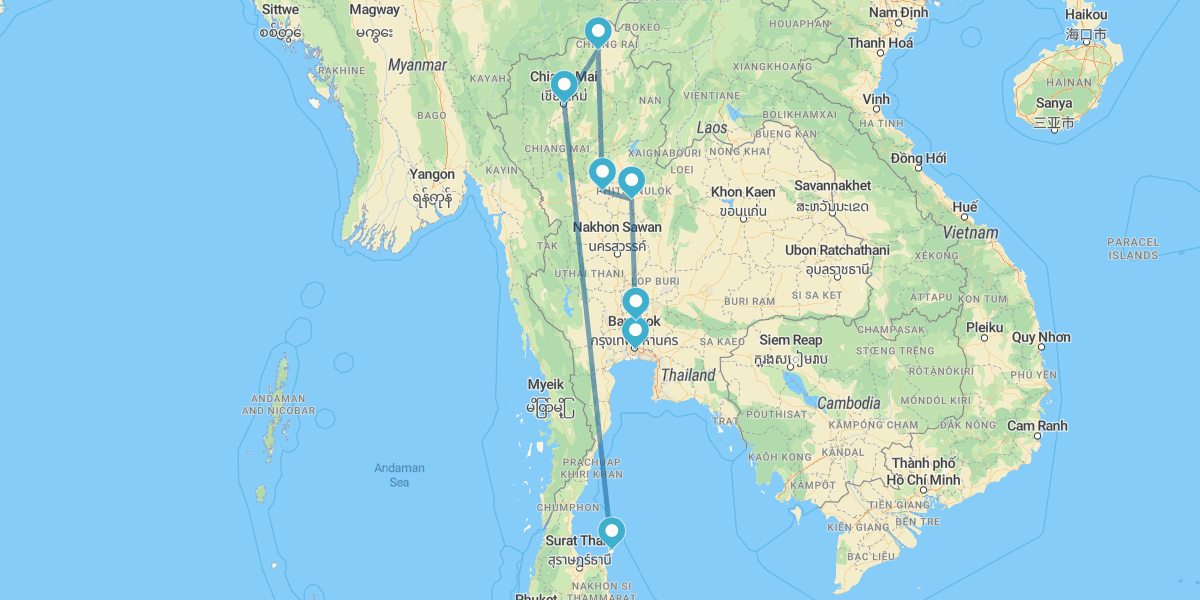 From Bangkok to Northern Thailand and Koh Samui