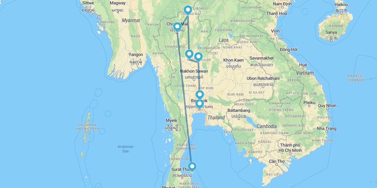 Itinerary North and Koh Samui