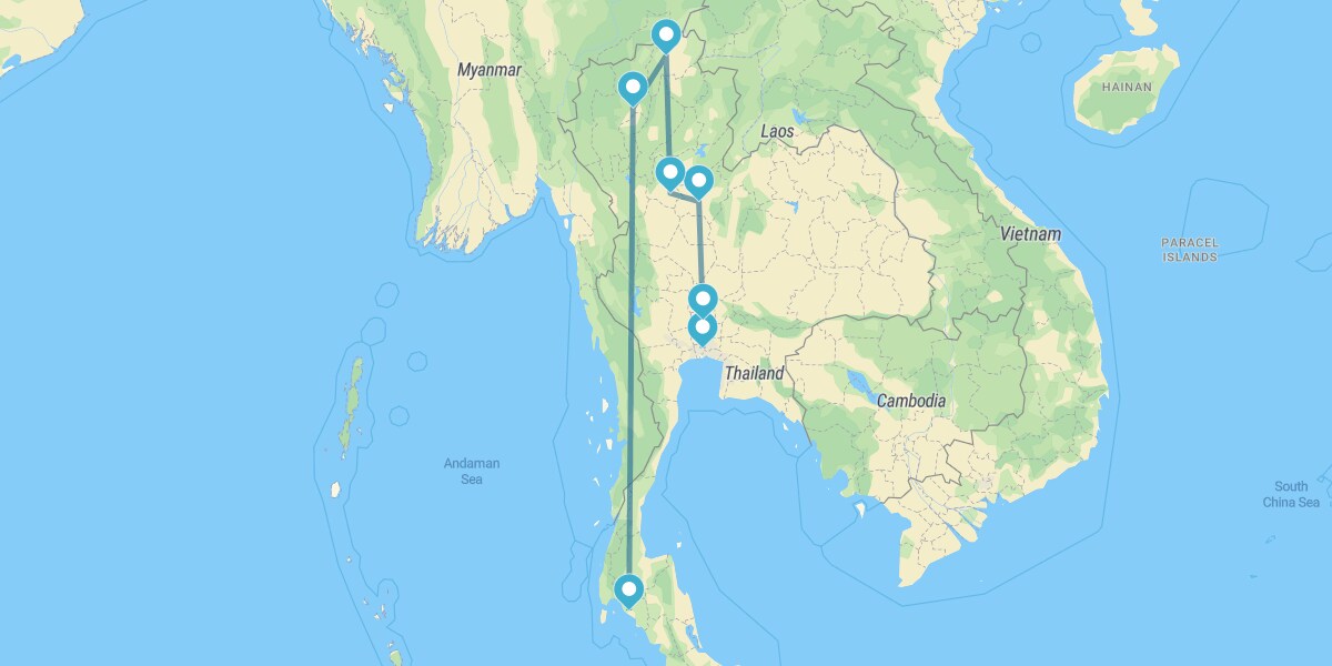 Itinerary North and Krabi