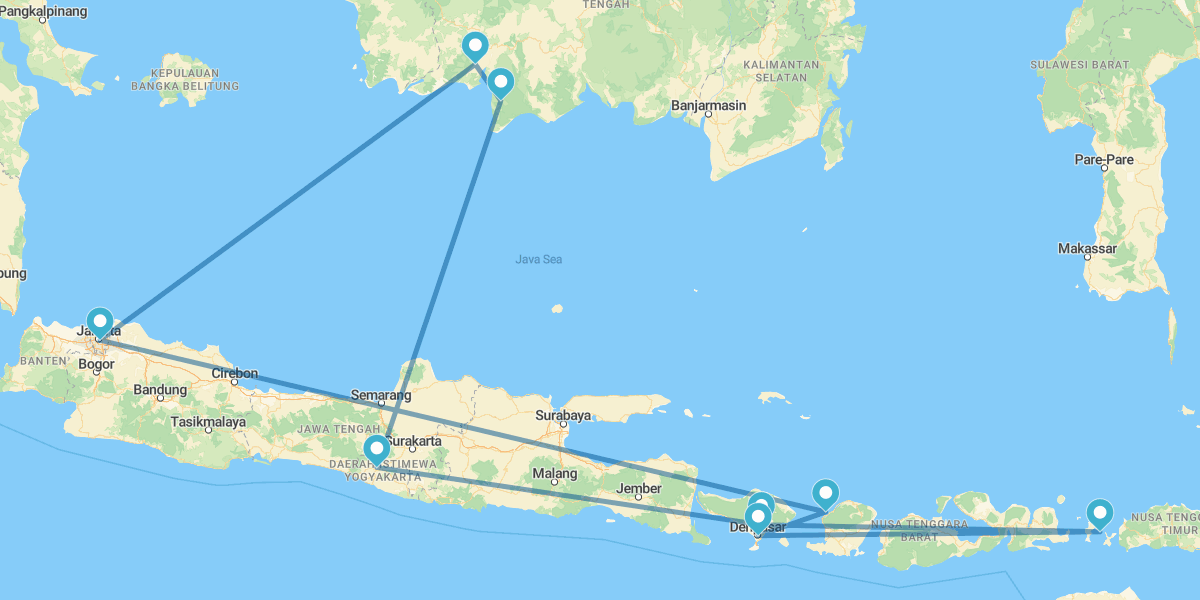 From Borneo to Gili Air with Yogyakarta, Bali and Komodo