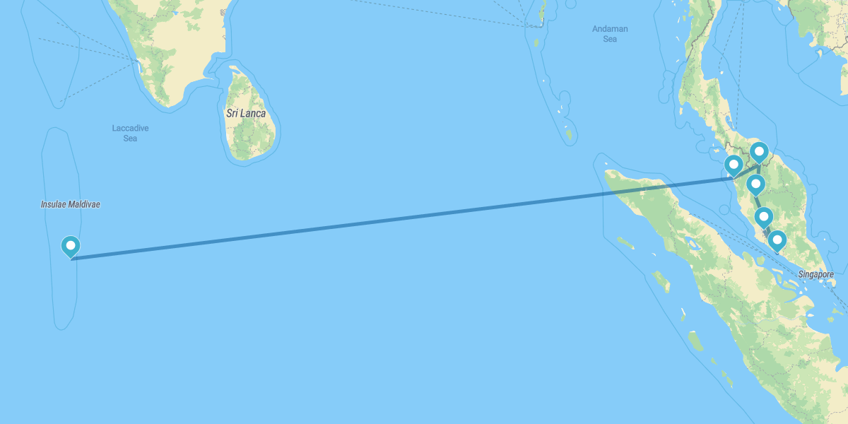 Mainland Malaysia and the Maldives