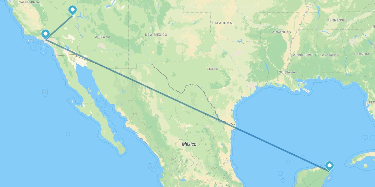 Las Vegas, Los Angeles and Cancún