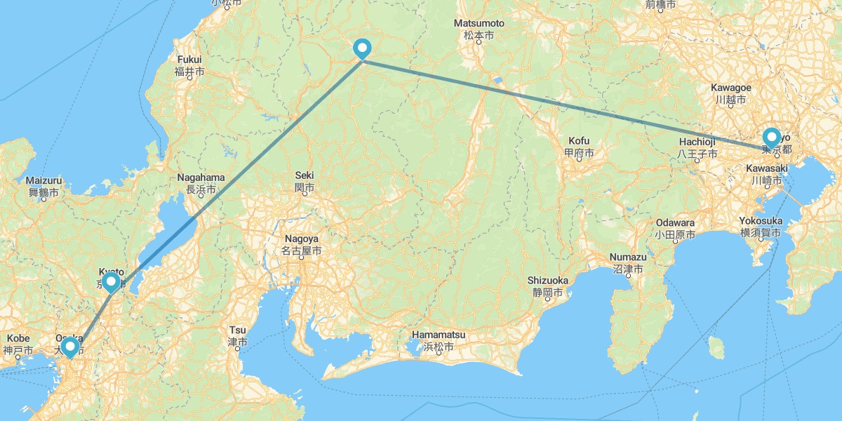 Tokyo, Takayama, Kyoto and Osaka
