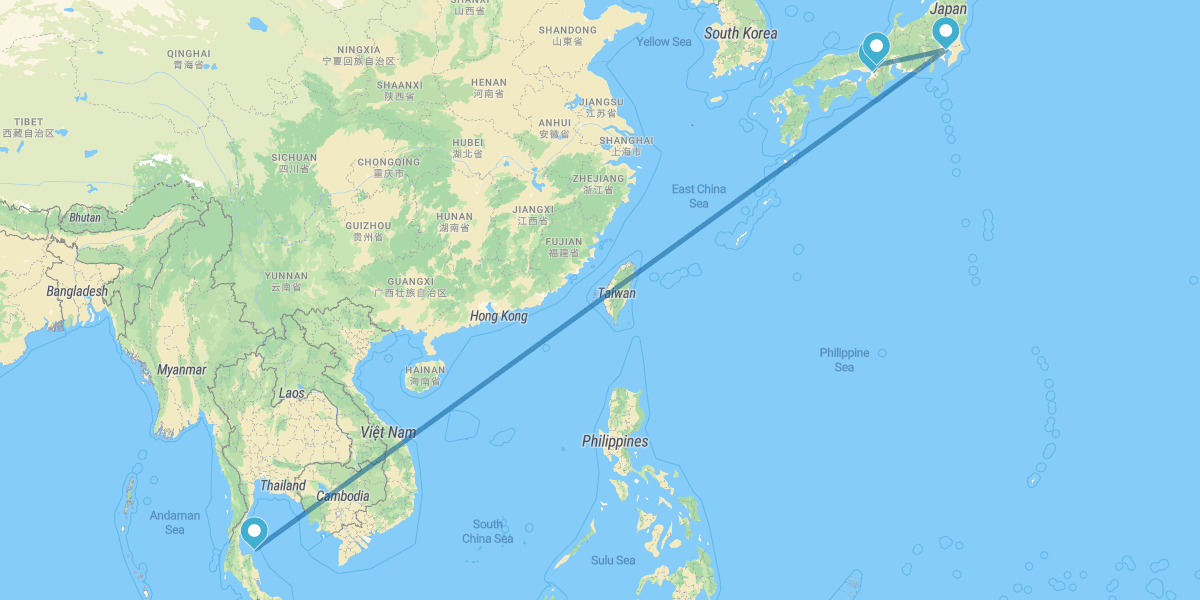 Osaka, Kyoto, Tokyo and Koh Samui