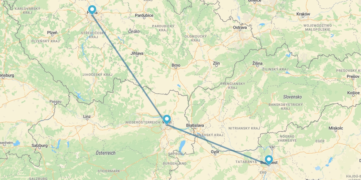 Prague, Vienna and Budapest by train