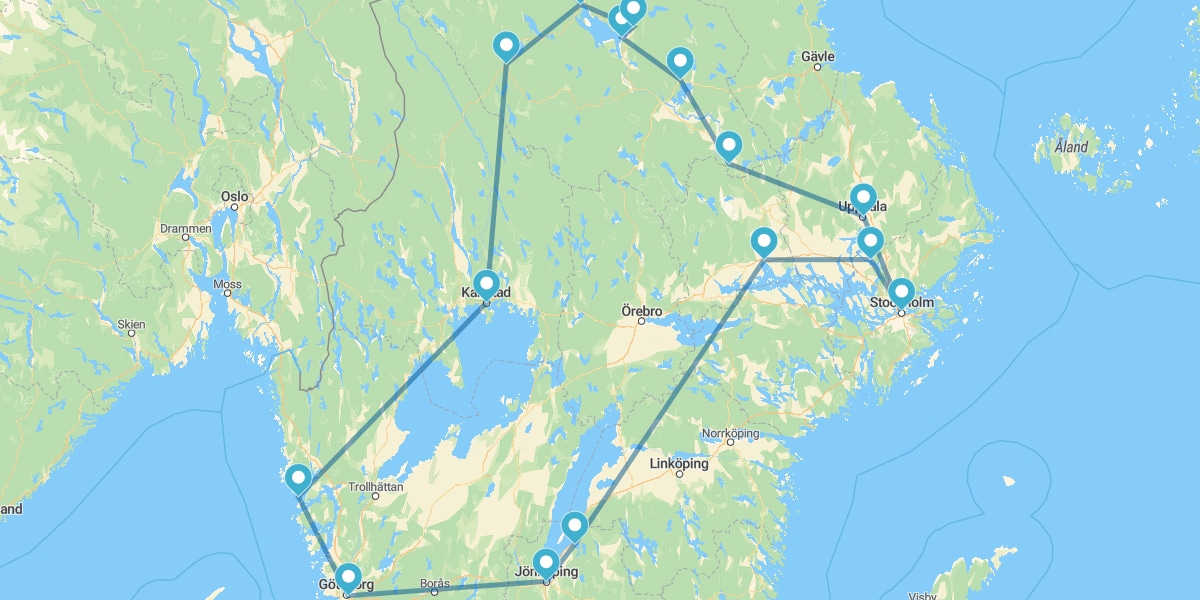 Route through Sweden