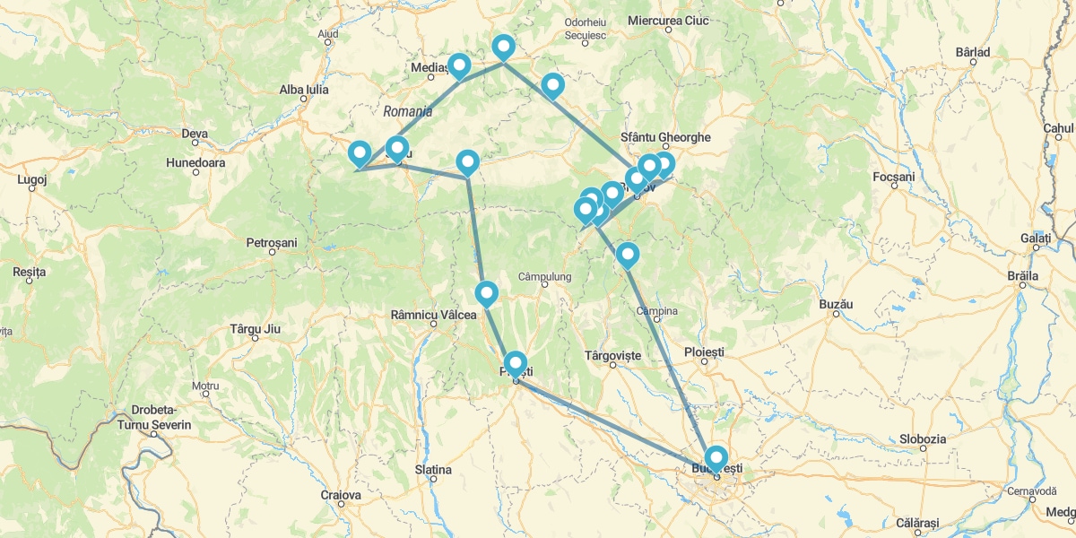 Route through Transylvania