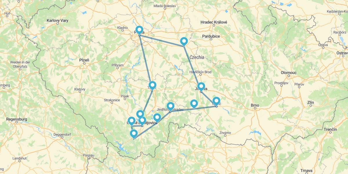 Route Bohemia and Moravia