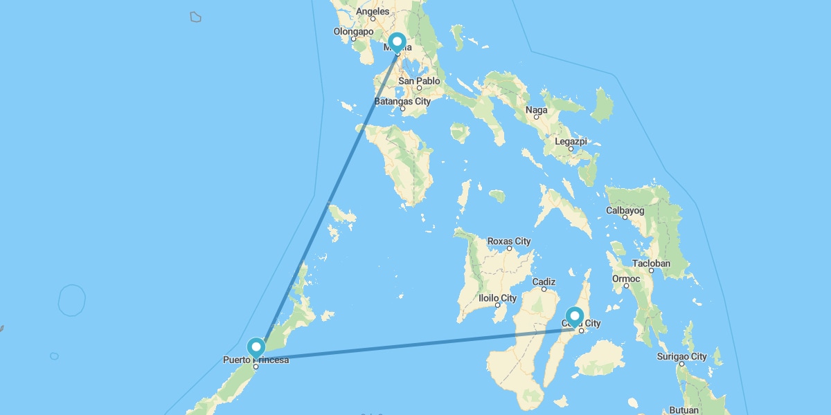 Manila, Palawan and Cebu