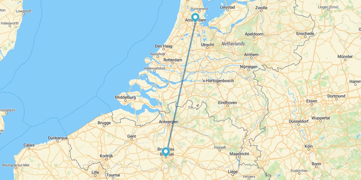 Brussels and Amsterdam by plane