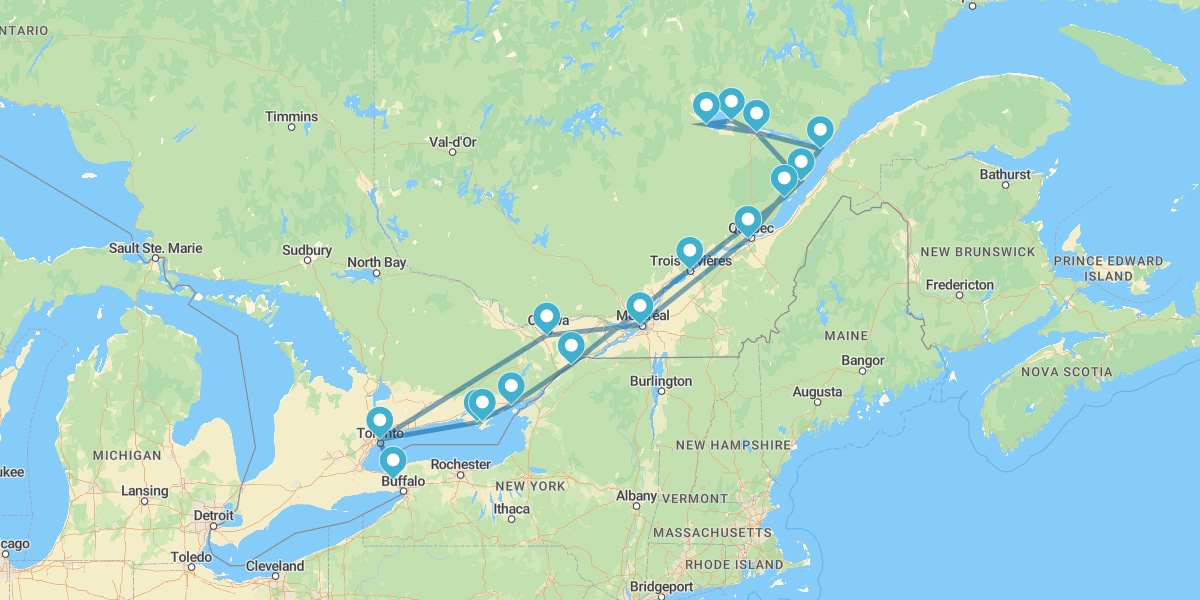 Canada from North to South Route