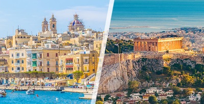 Athens and Malta with transfers and rental car